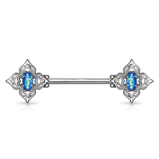 Piercing Capezzolo Fiore di zirconi / opale
