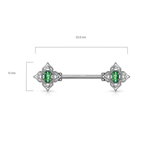 Piercing Capezzolo Fiore di zirconi / opale