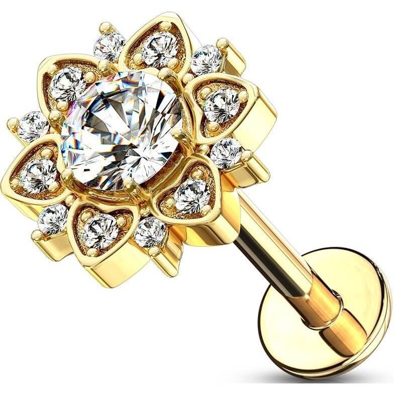 5 Petali Di Cristallo Fiore 16G Tanio G23 Filettatura Interna Labret - Foto 10