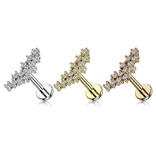 Labret Zirconi Filettatura Interna