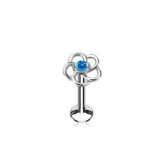 Labret fiore con zircone Filettatura Interna