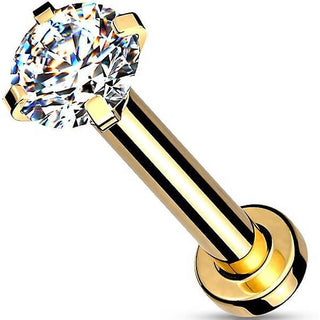 Labret Zircone incastonato  Filettatura Interna