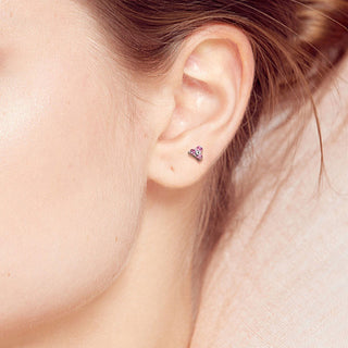 Labret Triangolo d´argento con zirconi Filettatura Interna