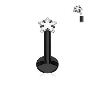 Labret Zircone a stella Filettatura Interna