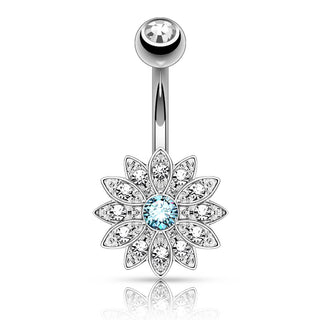 Piercing Ombelico Fiore di zirconi