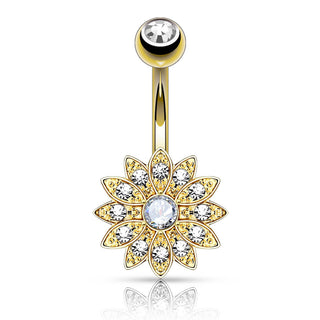 Piercing Ombelico Fiore di zirconi