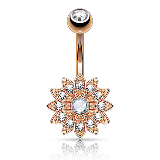 Piercing Ombelico Fiore di zirconi