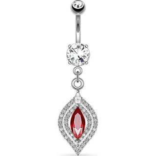 Piercing Ombelico Zircone taglio marquise