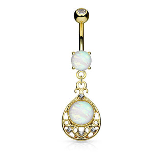 Piercing Ombelico Goccia pendente in Opale