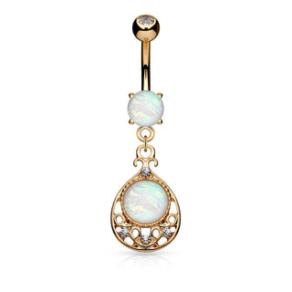 Piercing Ombelico Goccia pendente in Opale