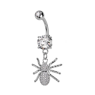Piercing Ombelico Ragno di zirconi