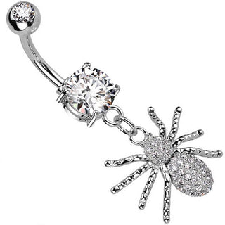 Piercing Ombelico Ragno di zirconi