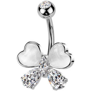 Piercing Ombelico farfalla zircone occhio di gatto
