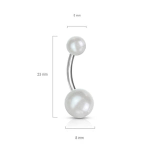 Piercing Ombelico Sfera in acrilico effetto perlato