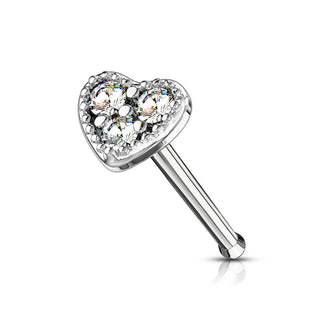 Stud Nasale Zircone a cuore