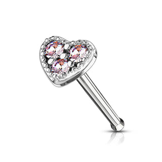 Stud Nasale Zircone a cuore