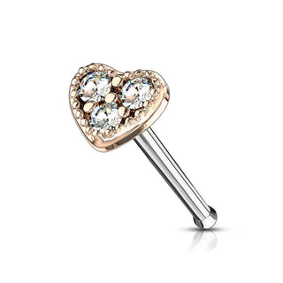 Stud Nasale Zircone a cuore
