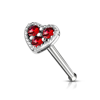 Stud Nasale Zircone a cuore