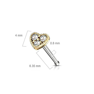 Stud Nasale Zircone a cuore
