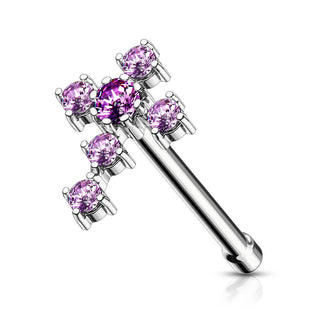 Stud Nasale Croce di zirconi