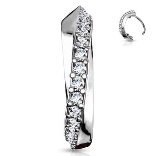 Anello Piercing Zirconi Pieghevole