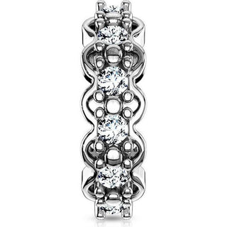 Anello Piercing Zirconi Pieghevole