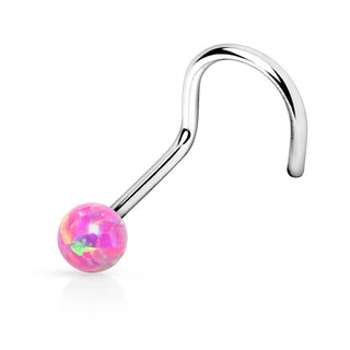 Screw Nasale Opale a sfera e Argento