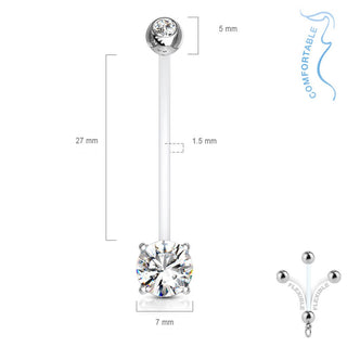 Piercing Ombelico Zircone rotondo