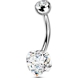 Piercing Ombelico Zircone a cuore
