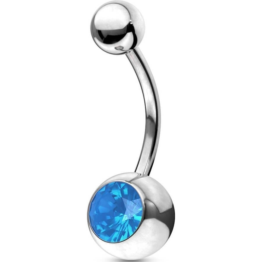 Set 6 Piercing Ombelico In Oro E Argento - Con Zirconi E Opale, Spessore 14G - Foto 5