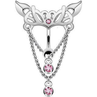 Piercing Ombelico Tribale Zirconi e Argento