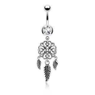 Piercing Ombelico Acchiappasogni Zircone e Argento