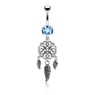 Piercing Ombelico Acchiappasogni Zircone e Argento