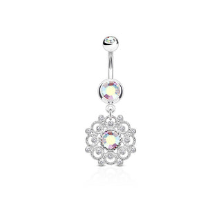 Piercing Ombelico Pendente Zirconi vintage