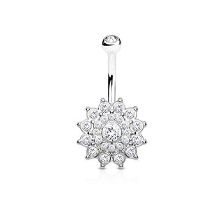 Piercing Ombelico Dalia in zirconi