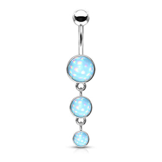 Piercing Ombelico Pendente di 3 pietre sintetiche brillanti