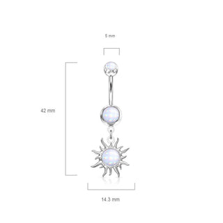 Piercing Ombelico Pendente a Sole tribale in Pietra sintetica brillante