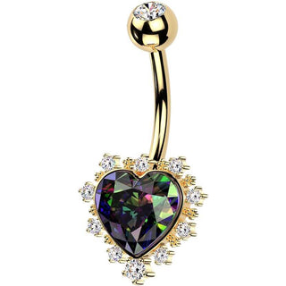 Piercing Ombelico cuore zircone