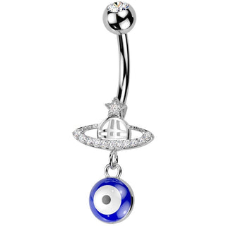Piercing Ombelico pianeta occhio fortunato pendente zircone
