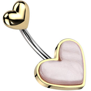 Piercing Ombelico Cuore in madreperla