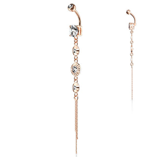 Piercing Ombelico Pendente a 4 Zirconi