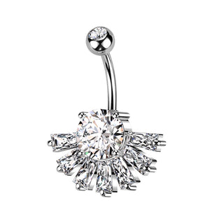 Piercing Ombelico Ventaglio di zirconi