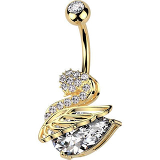 Piercing Ombelico Zircone cigno