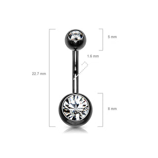 Piercing Ombelico Sfera Zirconi