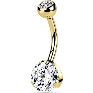 Piercing Ombelico Zircone a sfera e titanio PVD