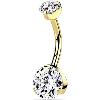 Piercing Ombelico Zircone a sfera Filettatura Interna