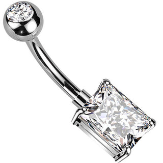 Piercing Ombelico Rettangolo di zircone