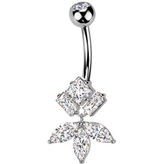 Piercing Ombelico Titanio ottone zirconi