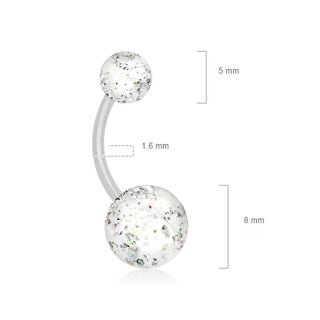 Piercing Ombelico Sfera in acrilico ultrabrillantinato
