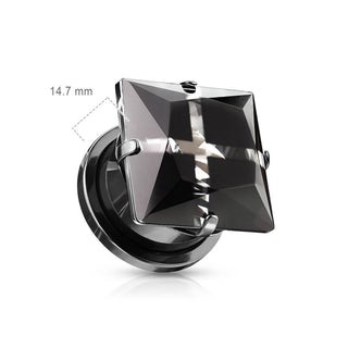 Plug Zircone nero quadrato